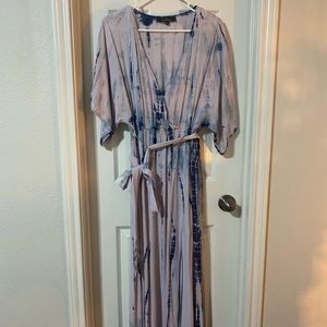 Tie dye wrap maxi dress